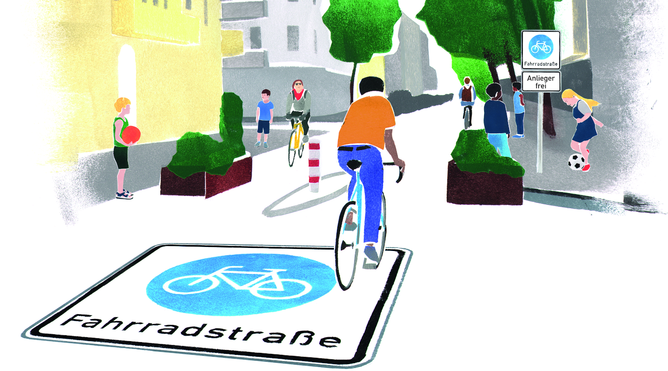 Illustration Fahrradstraße