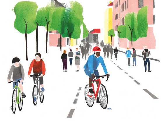 Illustration InnoRAD Autofreie Straßen